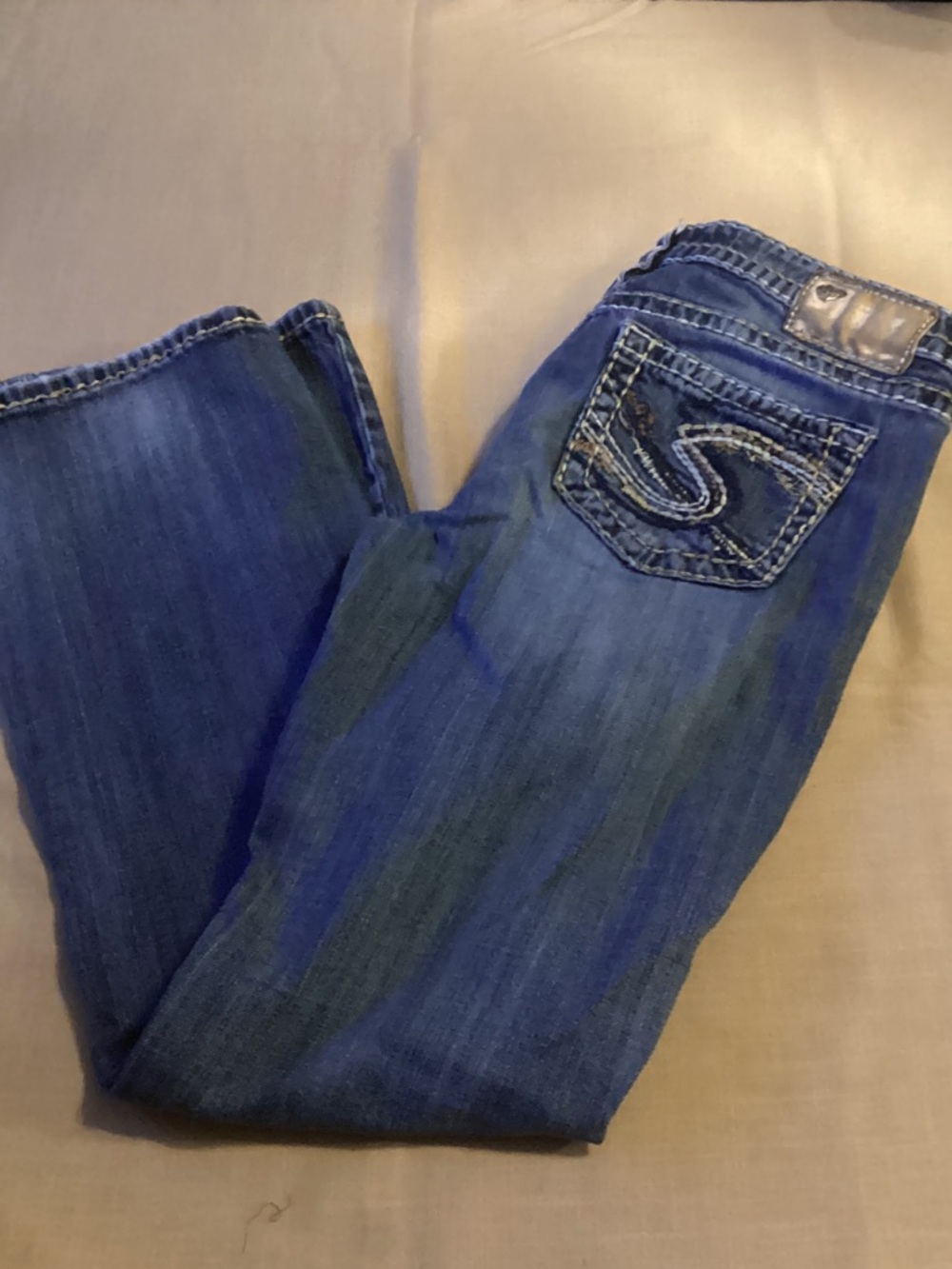 Silver Jeans Women's  Blue Boot Cut with Embroidered Back Pocket